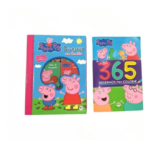 Peppa Pig Kit Box De Livrinhos E 365 Desenhos Para Colorir